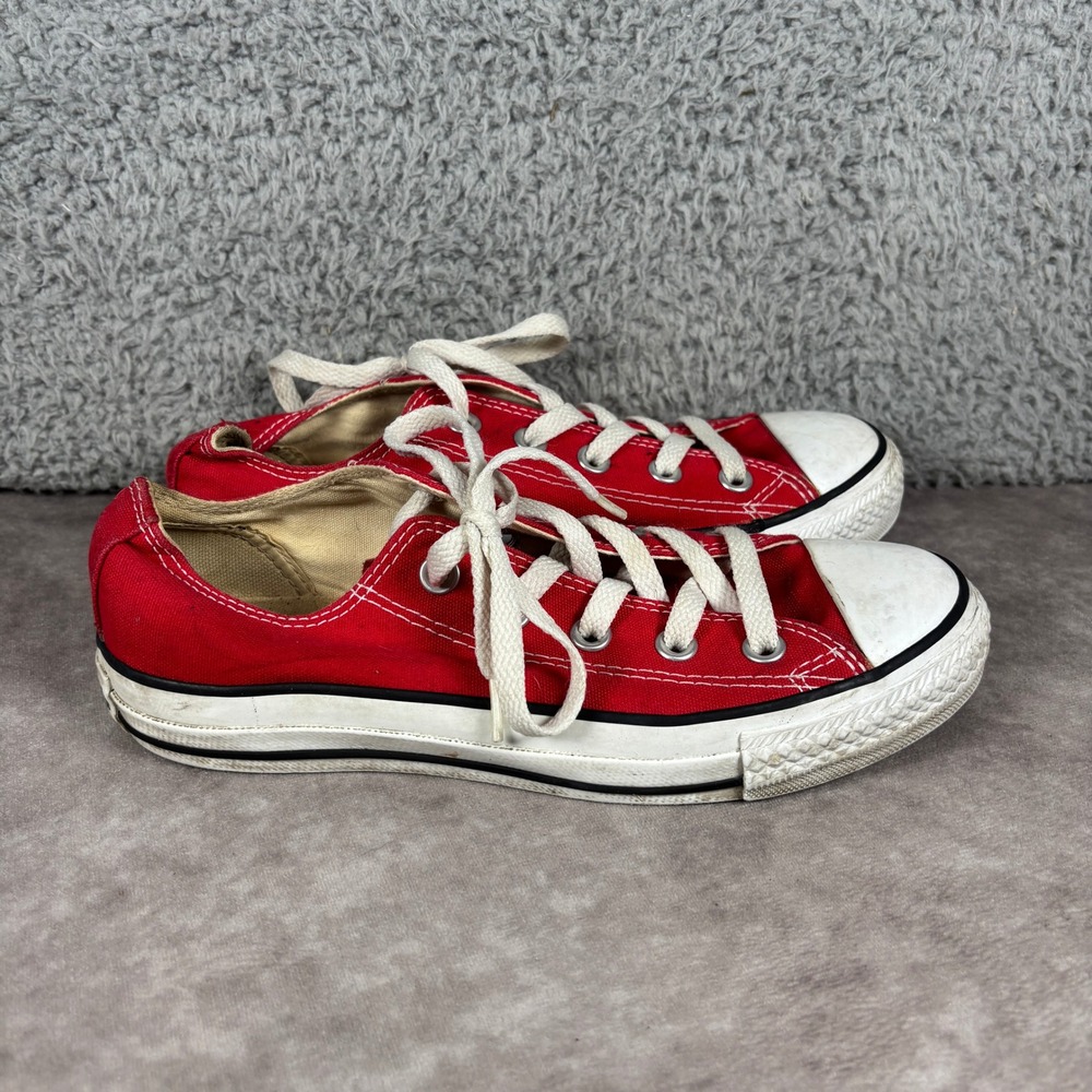 Converse Sneakers Womens 6 Red Chuck Taylor All Star Low Top M9696 Canvas Shoes